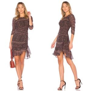 Ulla Johnson Aicha Dress Brown 100% Silk Size 6